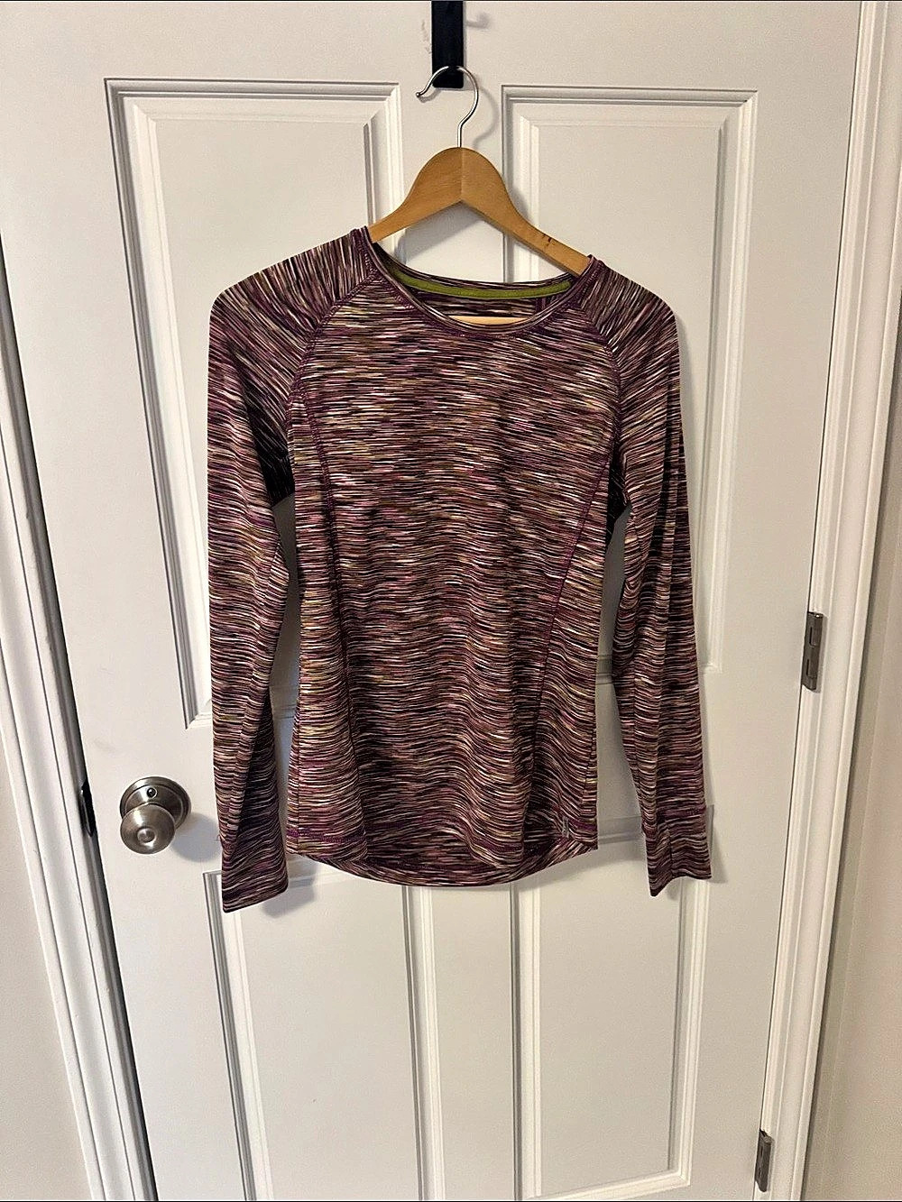 Koppen Abstract Long Sleeve Top in Purple & Green Size Medium